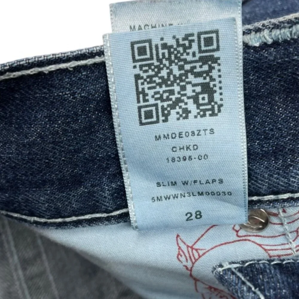 True Religion Distressed Jeans Vintage Slim Straight Women's 28 Fits 32x33 - Picture 7 of 16